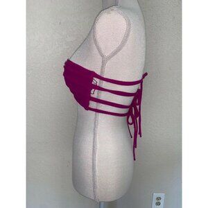 Issa de’ mar strapless bikini top fucshia color twist front bx sz M